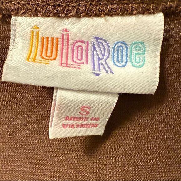 LuLaRoe Brown High-Low Tunic Tee Top Women’s Size Small Relaxed Fit - Picture 3 of 3